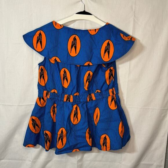 Mae Otti African Print Top Orange Blue Designer 3XL Tabitha Brown Urban Work BBW - Picture 6 of 15